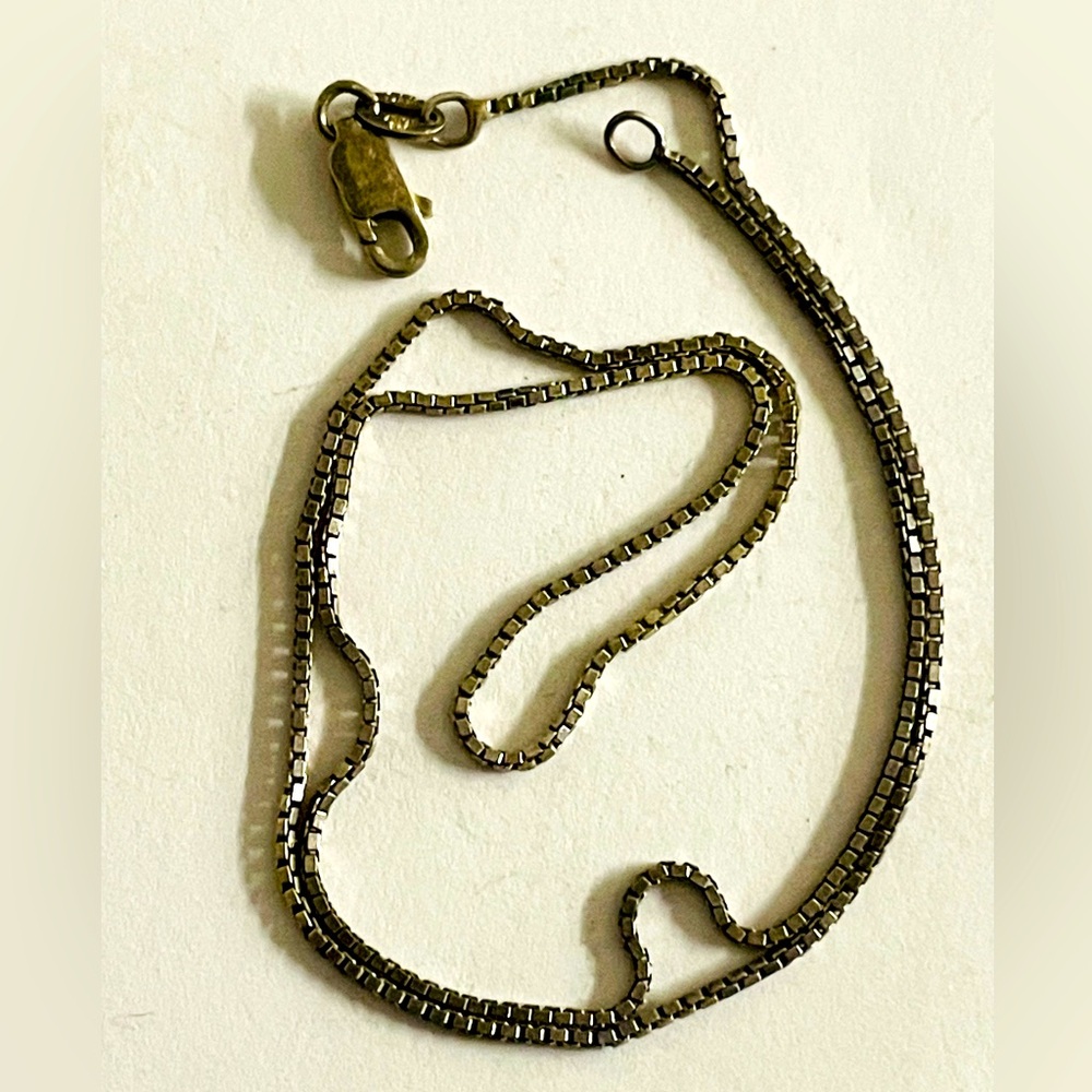 Vintage Sterling Silver 925 Box Chain Necklace